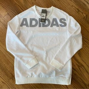 Womens Adidas crewneck logo lineage white sweatshirt size Large